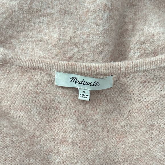 Madewell Edgewater Colorblock Cardigan Merino Wool Alpaca Heather Rose size S - Picture 5 of 6